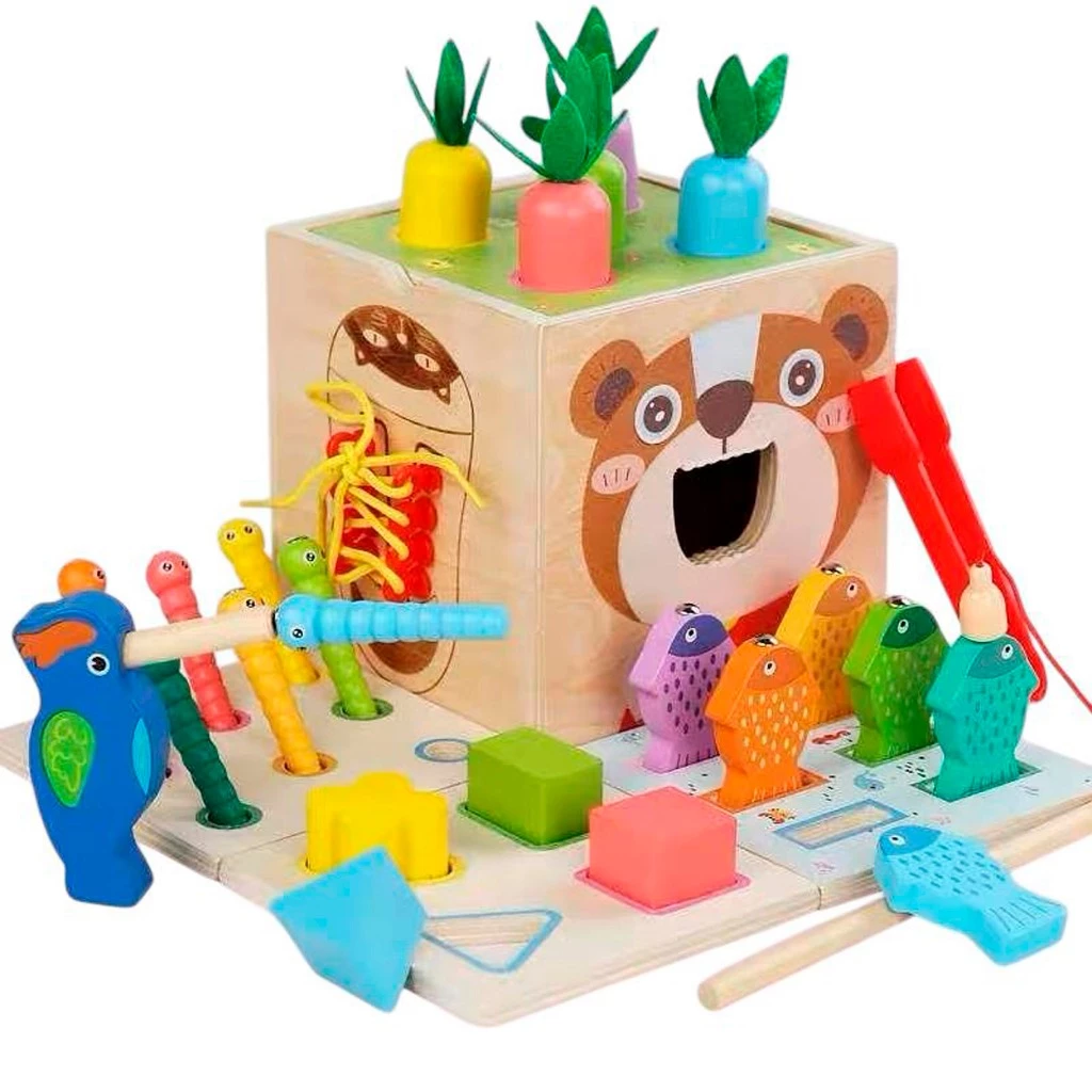 Cubo Sensorial Montessori De Madeira