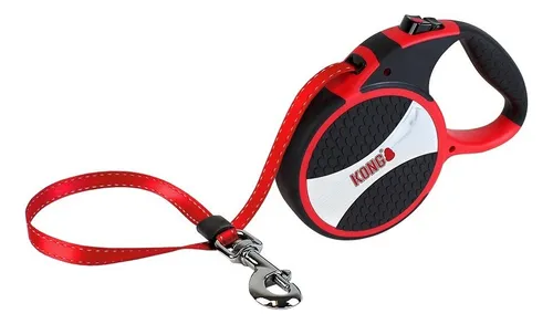 Guia Retrátil Kong Explore Cachorros Até 50 Kg 7,5 M Cor Vermelho