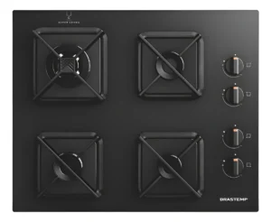 Cooktop Brastemp 4 Bocas A Gás, Grades De Ferro Fundido E Ch